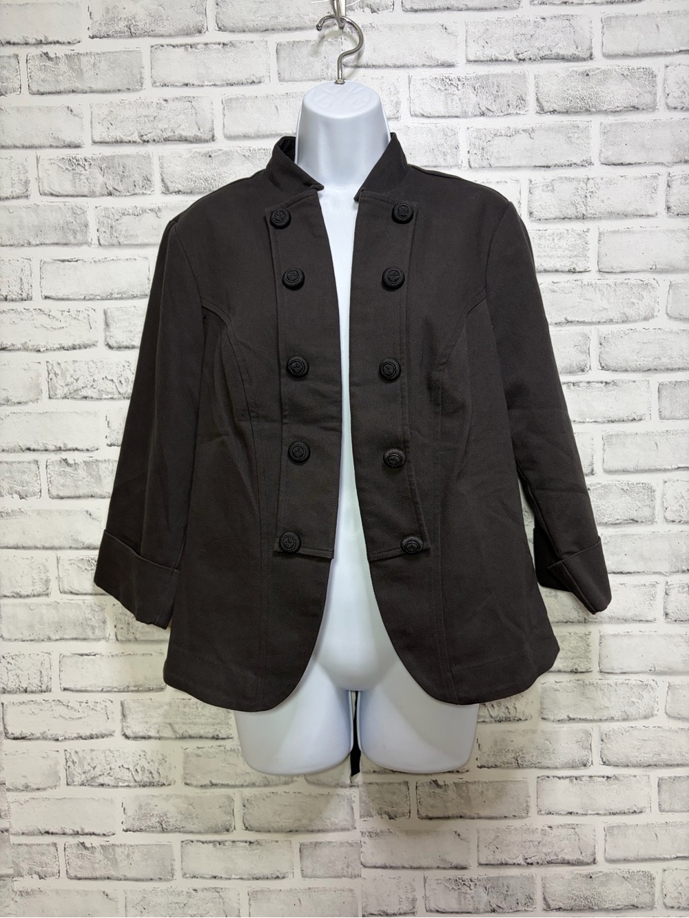 Torrid Lace Up Military Cuffed 3/4 Sleeve Jacket 0